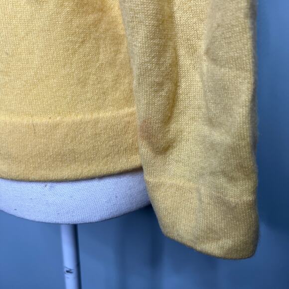 Vintage 60s Dalton Womens Size Medium Yellow Cashmere Sweater Sailor Collar - Picture 5 of 8